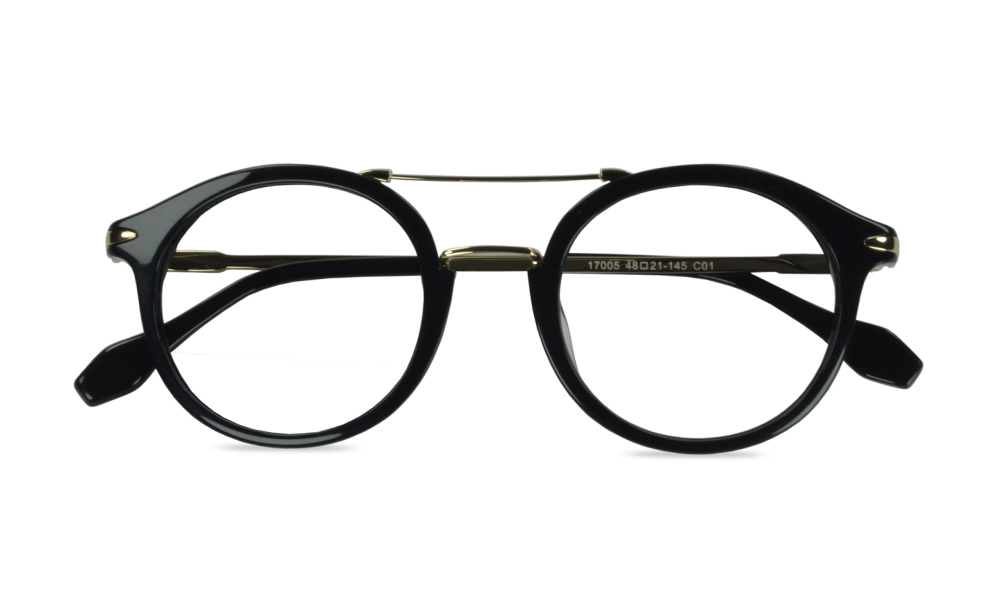 Saga Round Black Full Rim Eyeglasses