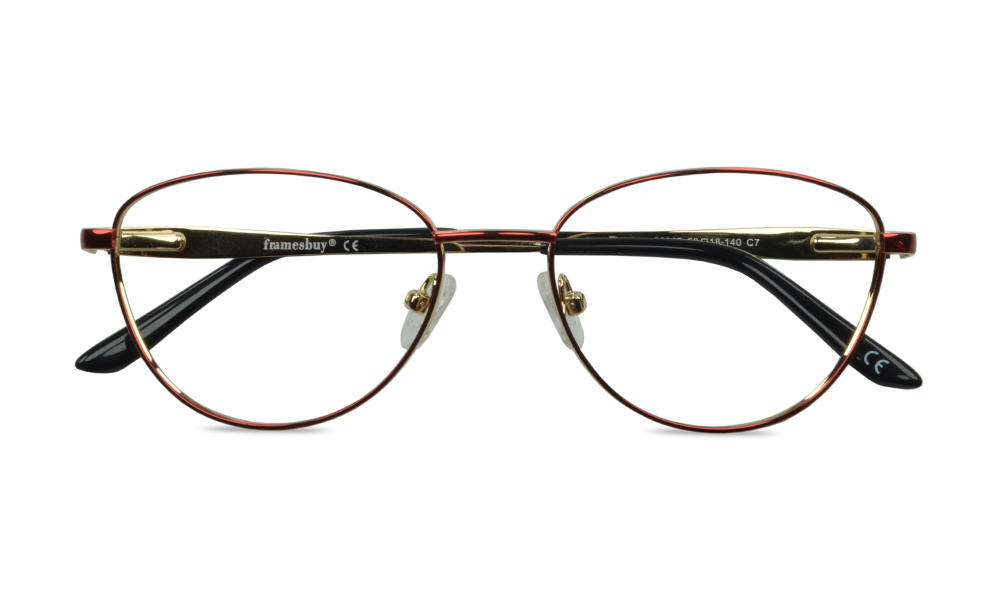 Fronzie Oval Red Full Rim Eyeglasses