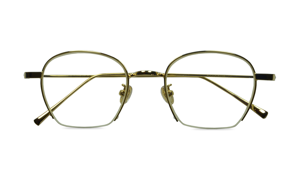 Martian Square Gold Full Rim Eyeglasses