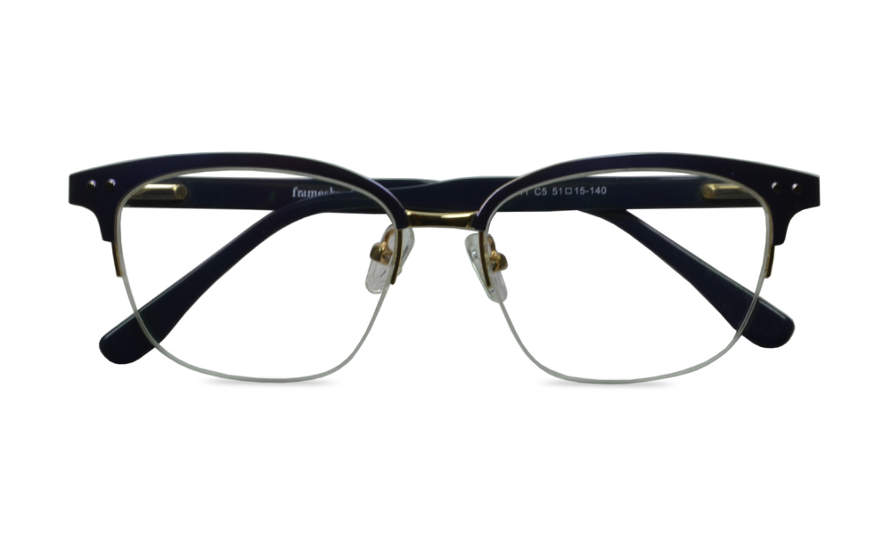 Chronicles Horn Purple Semi Rimless Eyeglasses