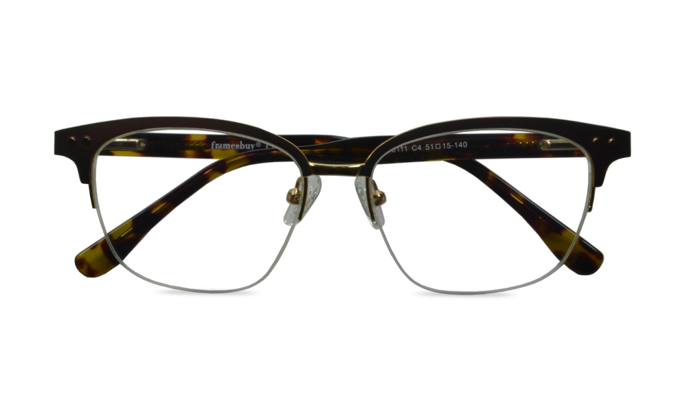 Chronicles Horn Brown Semi Rimless Eyeglasses