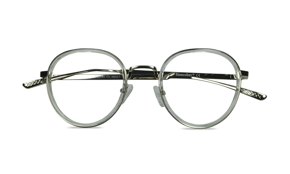 Reagan Round Grey Full Rim Eyeglasses