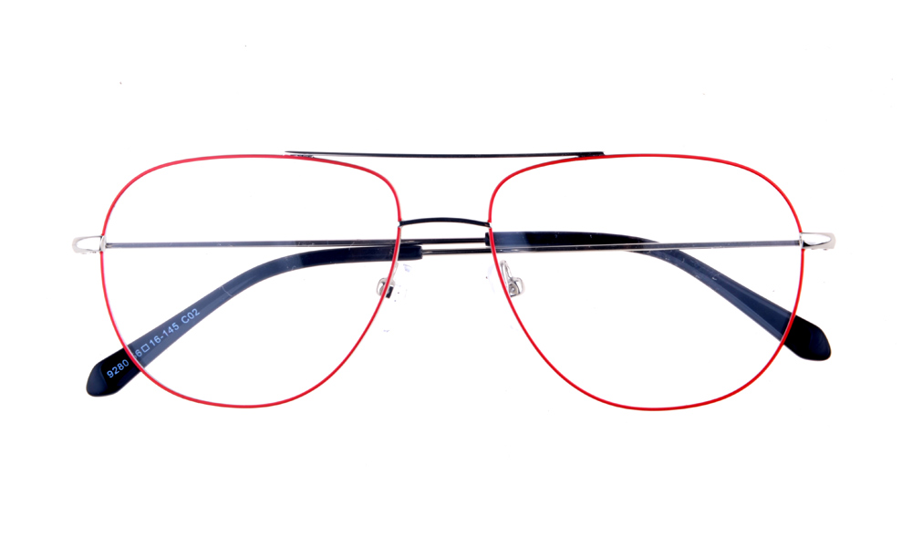 Afton Aviator Red Full Rim Eyeglasses