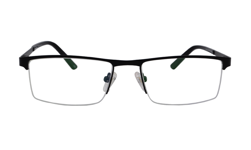 Scilla Square Black Semi Rimless Eyeglasses