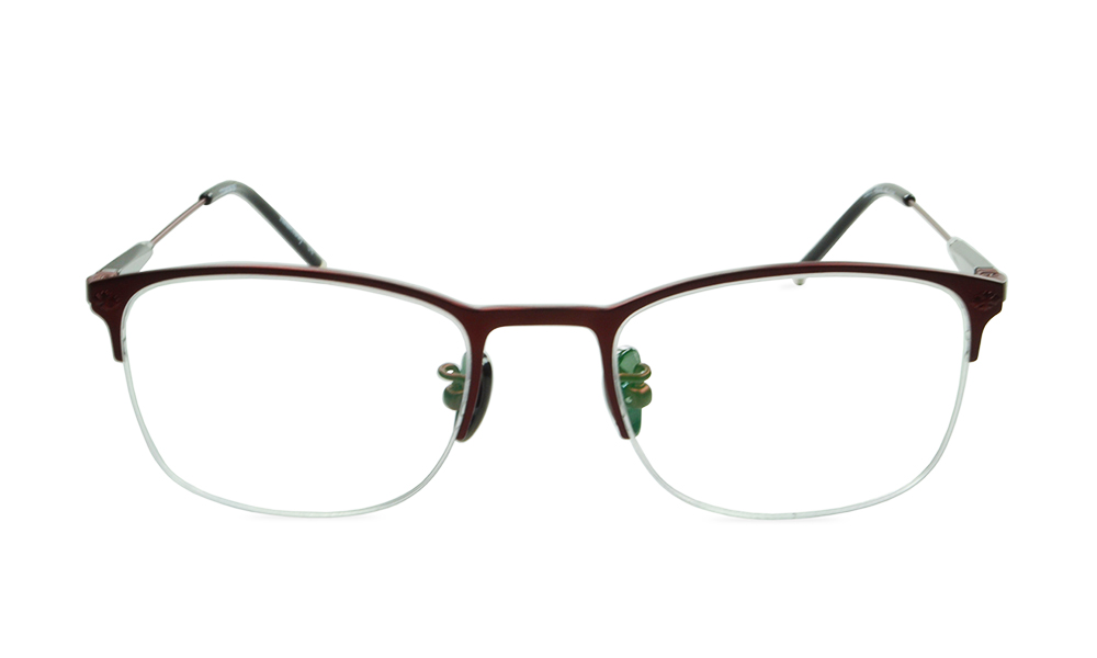 Acer Square Red Semi Rimless Eyeglasses