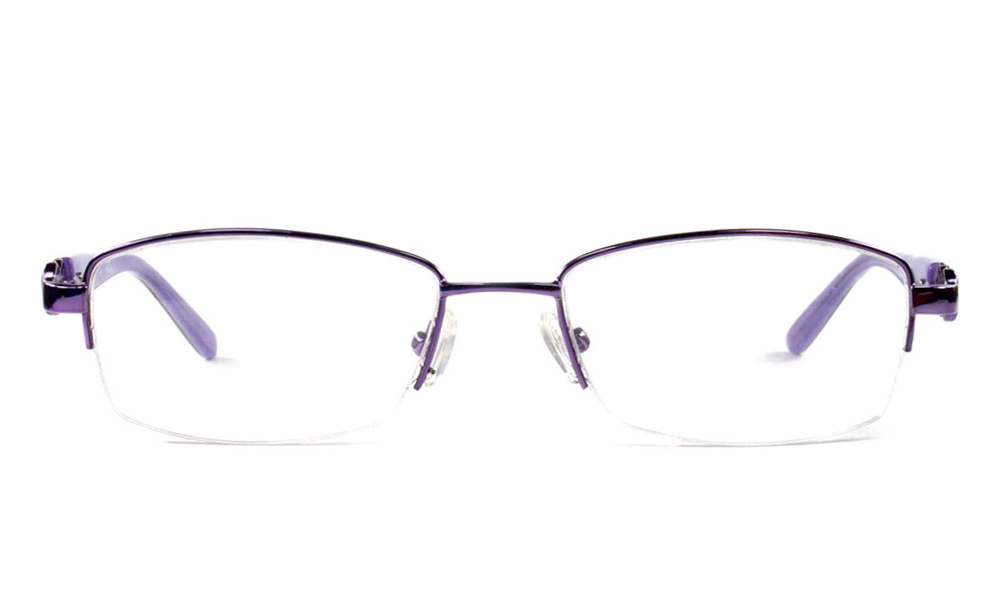 Abby Rectangle Lavender Semi Rimless Eyeglasses