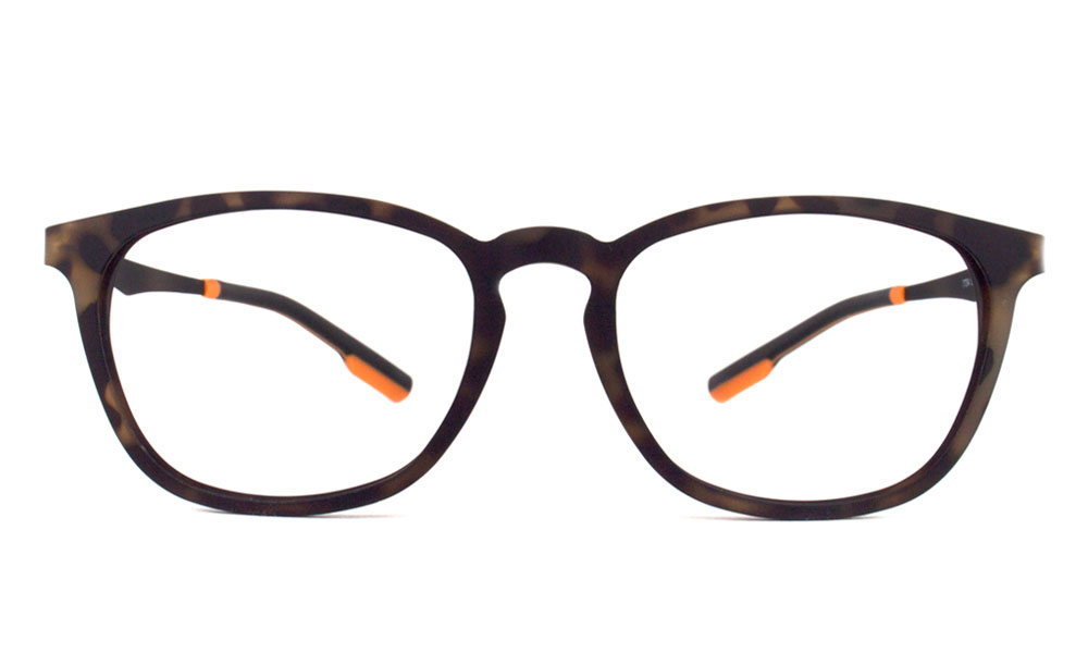 Five Square Brown Full Rim Eyeglasses