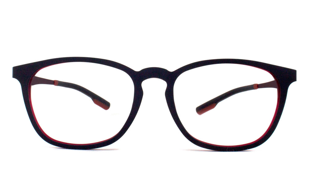 Five Square Black Full Rim Eyeglasses