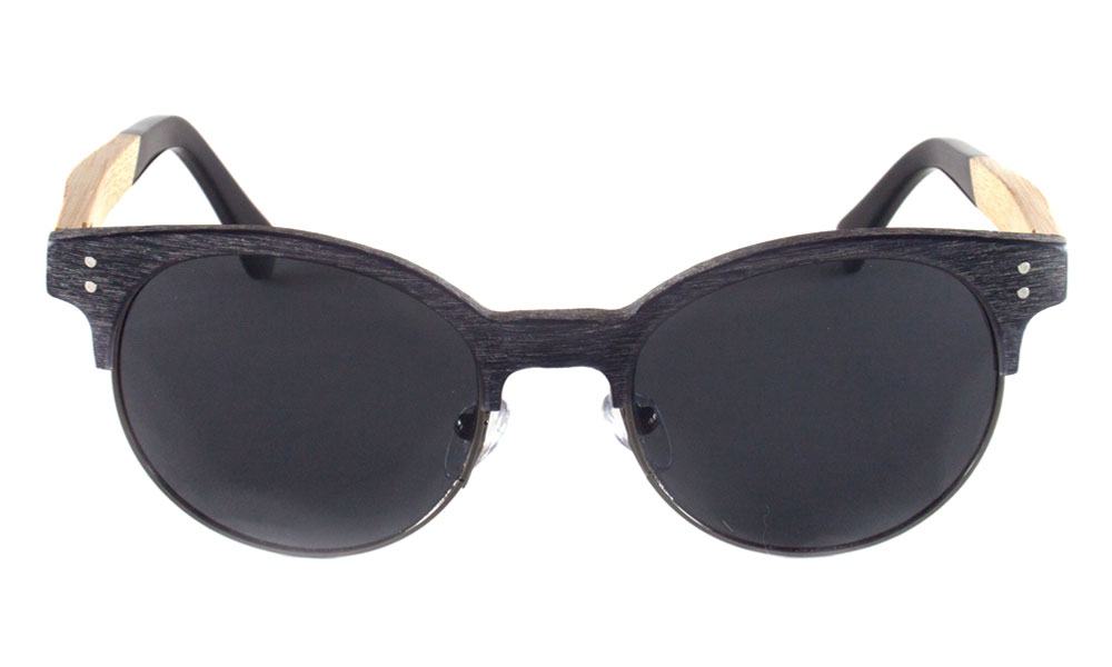 Gracious Round Black Full Rim Sunglasses