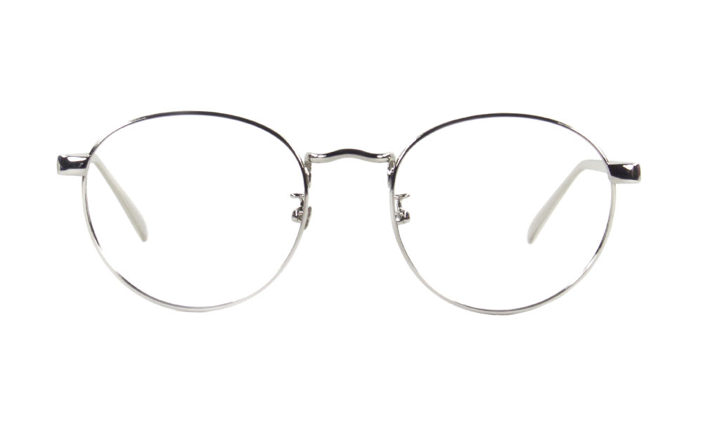 Ivory Round Silver Full Rim Eyeglasses