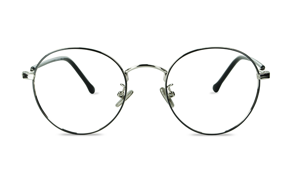 Forever Round Silver Full Rim Eyeglasses