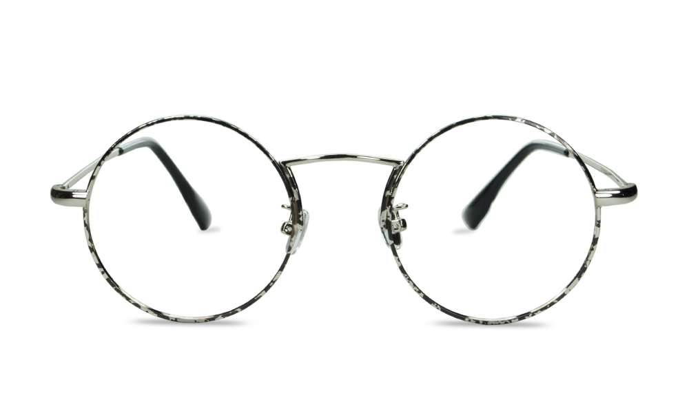 Brio Round Abstract Full Rim Eyeglasses