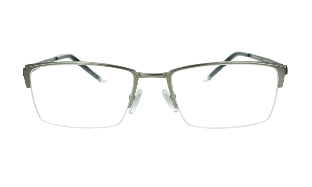 Candid Rectangle Gunmetal Semi Rimless Eyeglasses