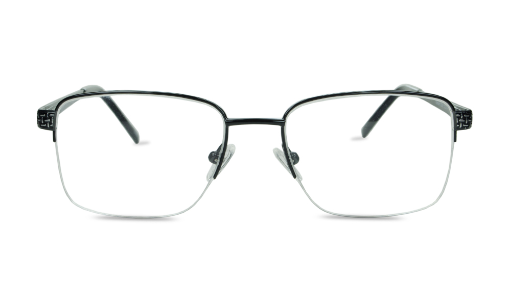 Nucleus Square Black Semi Rimless Eyeglasses