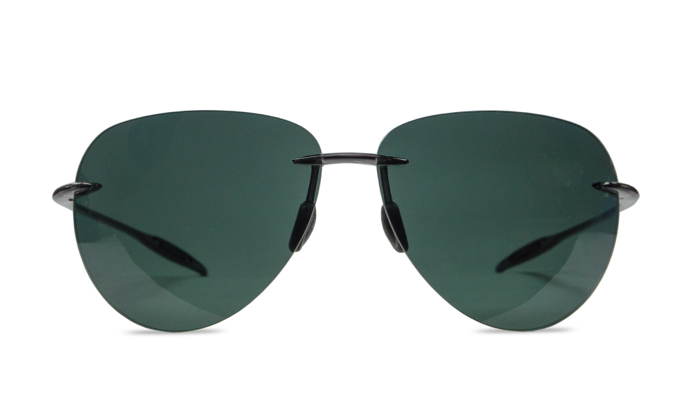 Streak Oval Green Rimless Sunglasses