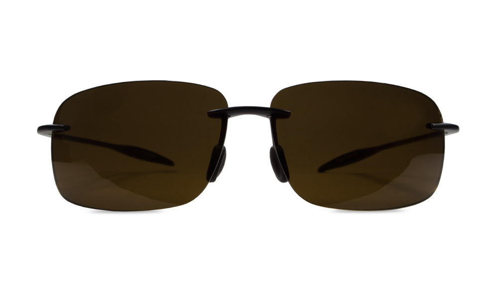 Nevada Rectangle Brown Rimless Sunglasses