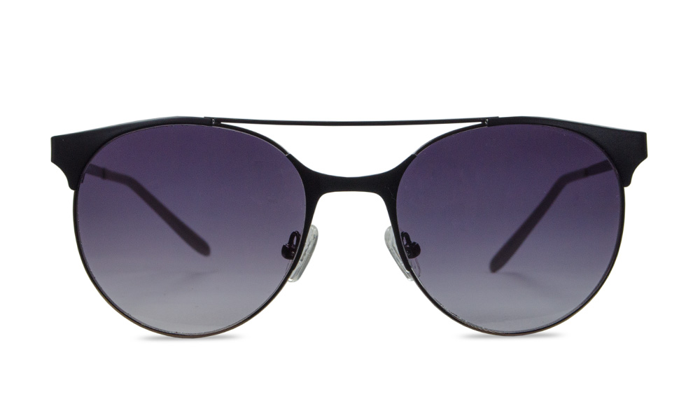 Diz Round Black Full Rim Sunglasses