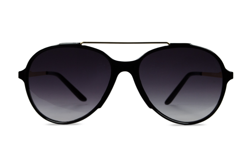 Debonair Aviator Black Full Rim Sunglasses