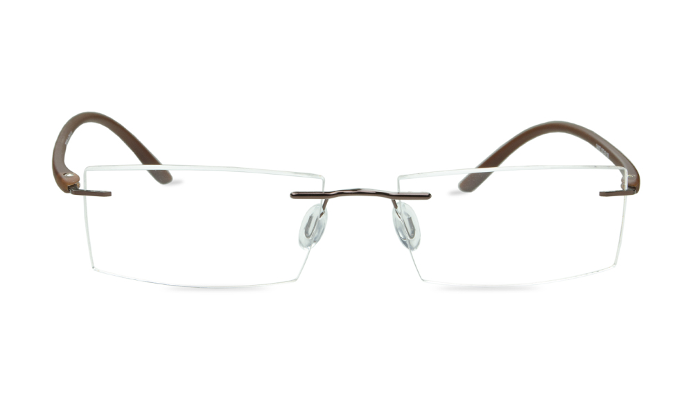 Nash Rectangle Brown Rimless Eyeglasses