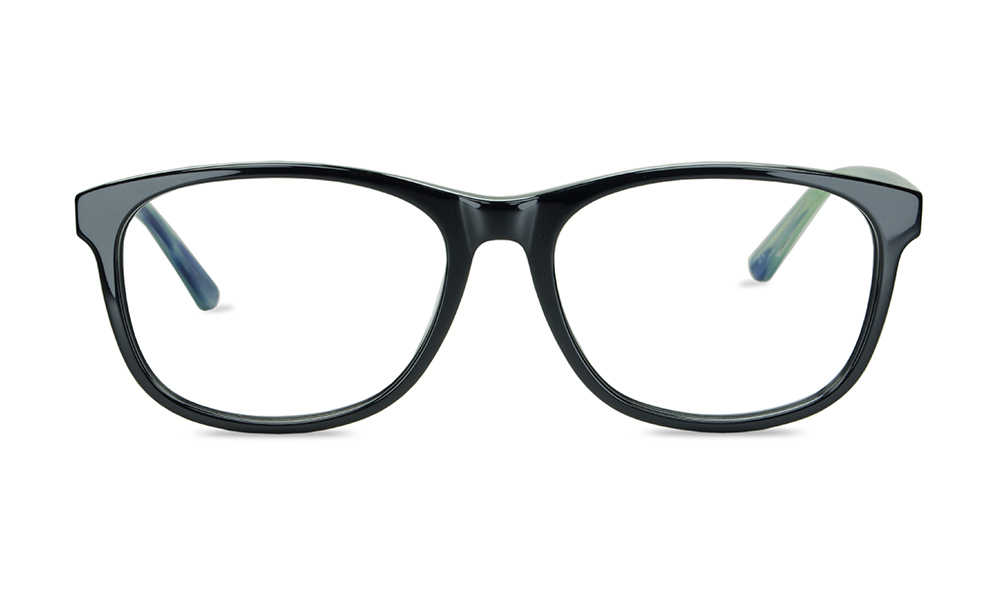 Ten Square Black Full Rim Eyeglasses