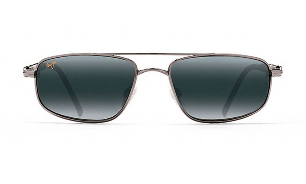Maui Jim Kahuna 23 Glass Copper Rectangle Gunmetal Full Rim Sunglasses