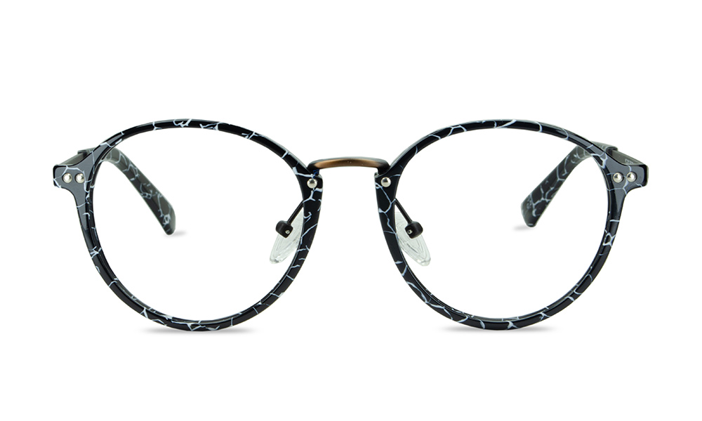 Olena Round Abstract Full Rim Eyeglasses