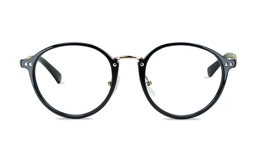 Olena Round Black Full Rim Eyeglasses