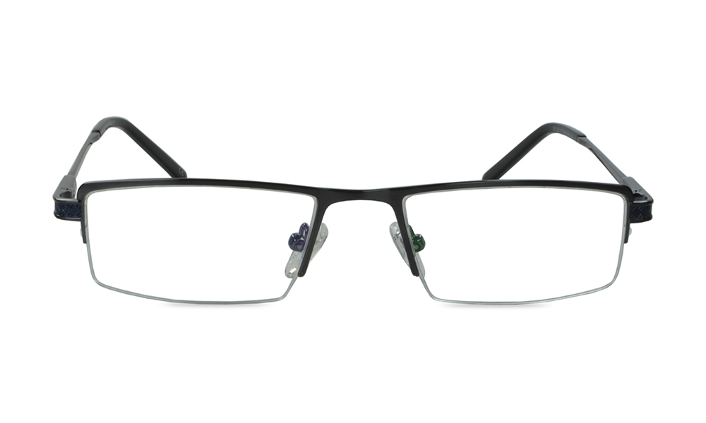 Wiselike Rectangle Grey Semi Rimless Eyeglasses