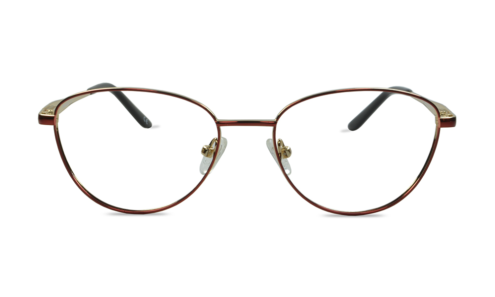 Fronzie Oval Red Full Rim Eyeglasses