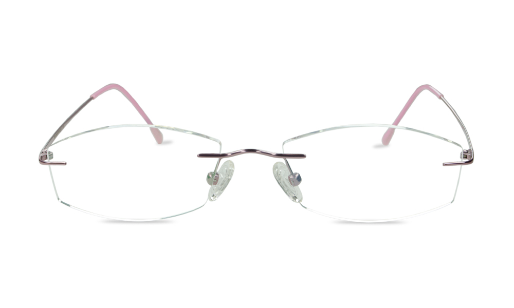 Hefty Rectangle Pink Rimless Eyeglasses