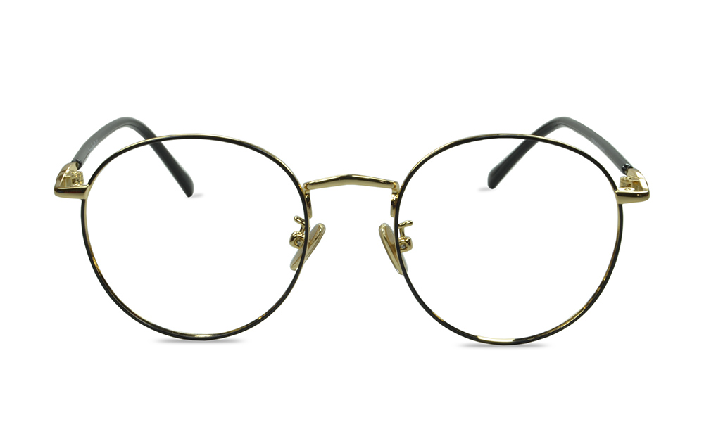 Frisky Round Gold Full Rim Eyeglasses