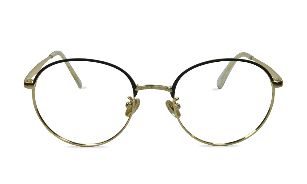 Snooty Round Gold Full Rim Eyeglasses