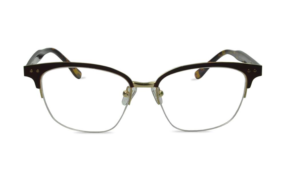 Chronicles Horn Brown Semi Rimless Eyeglasses