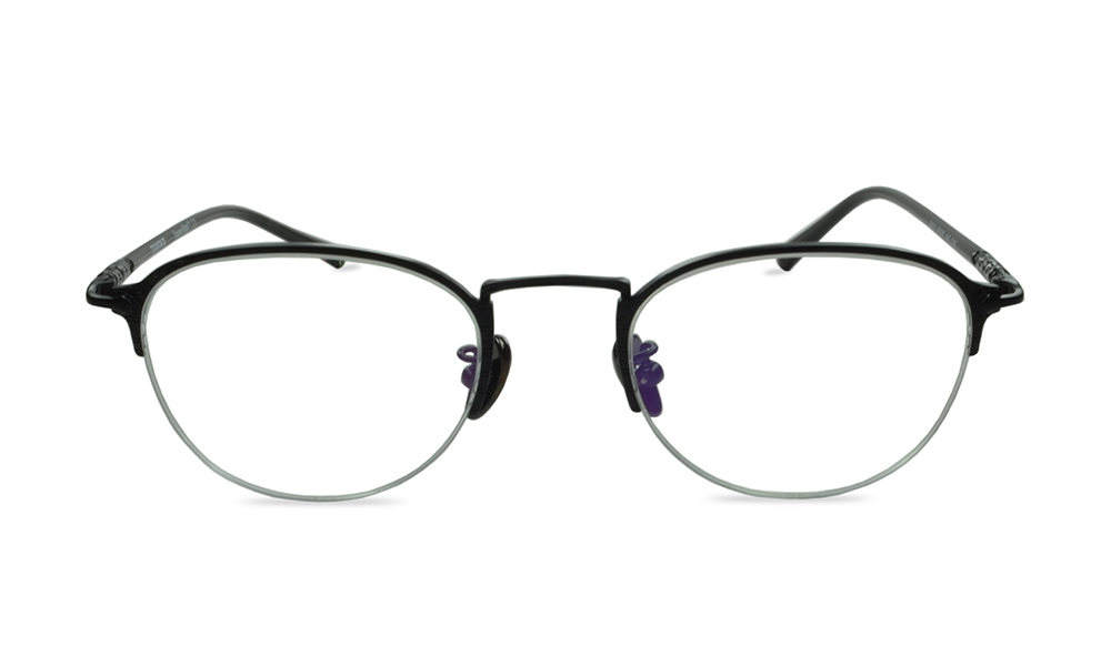 Oscar Oval Black Semi Rimless Eyeglasses