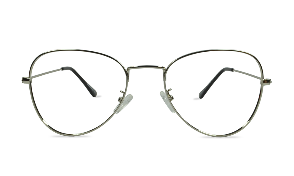 Azzuri Aviator Silver Full Rim Eyeglasses