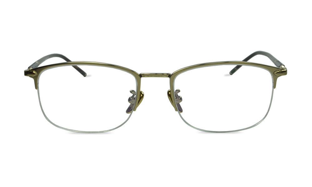 Milano Rectangle Gold Semi Rimless Eyeglasses