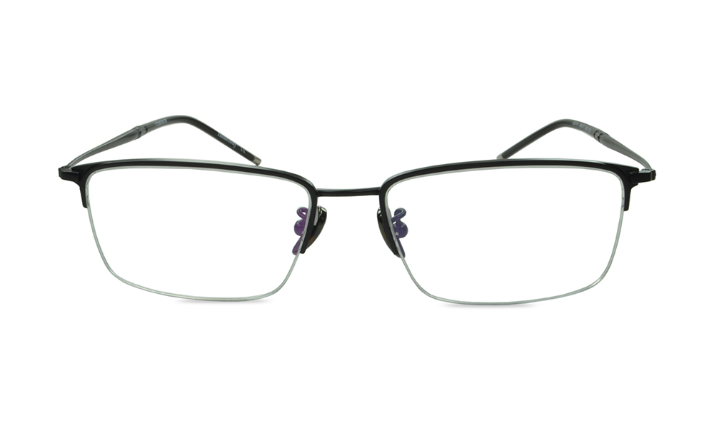 Jem Rectangle Black Semi Rimless Eyeglasses