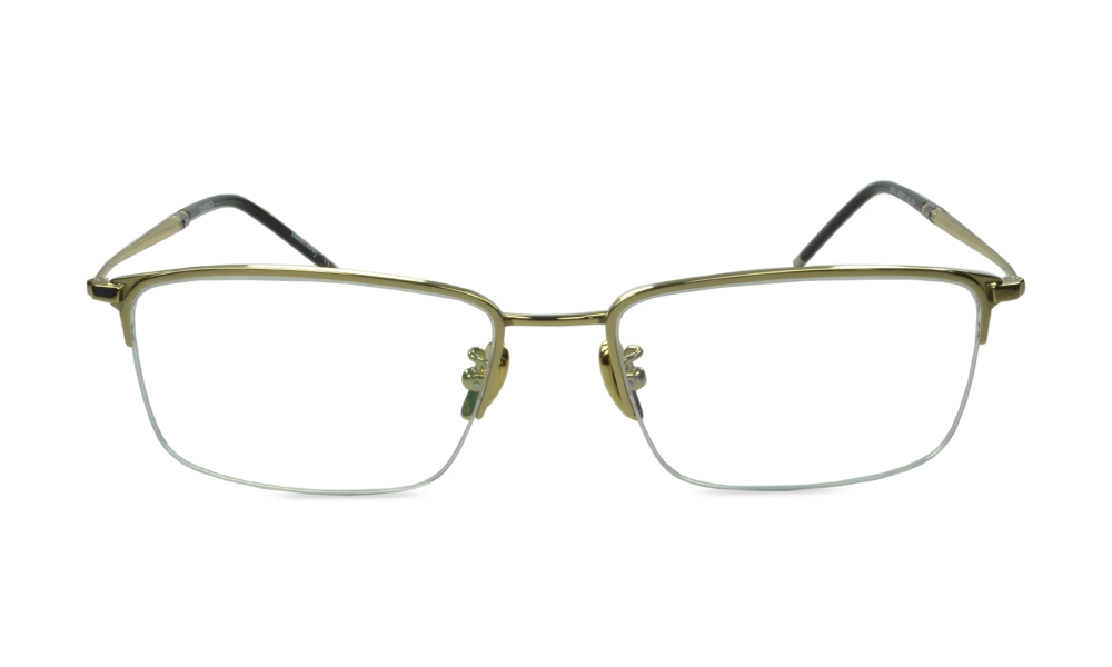 Moriah Rectangle Gold Semi Rimless Eyeglasses
