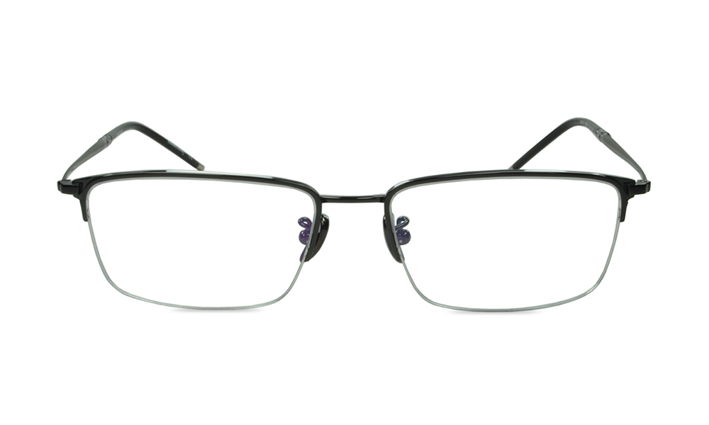 Moriah Rectangle Black Semi Rimless Eyeglasses