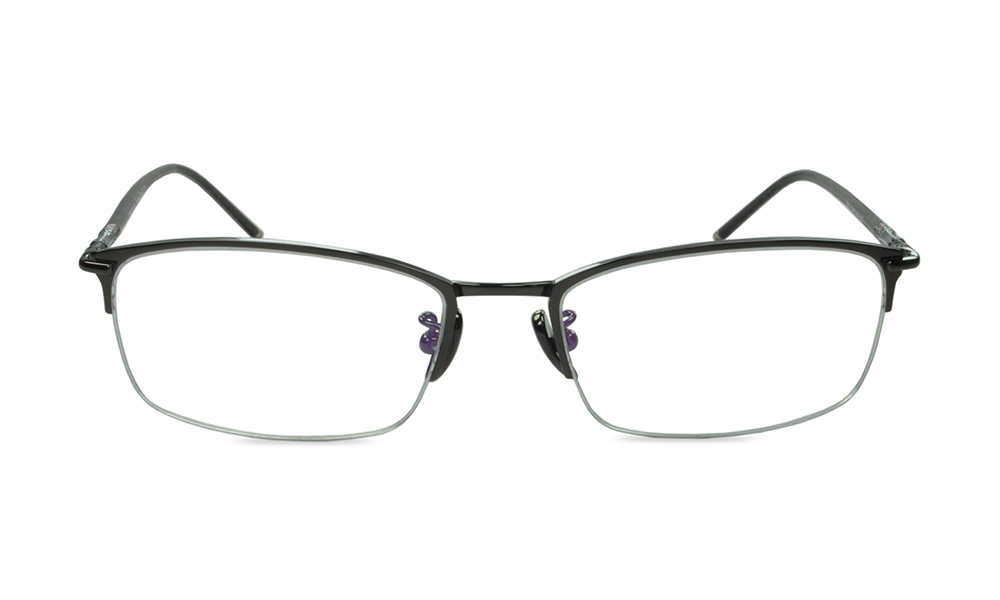 Dylan Rectangle Black Semi Rimless Eyeglasses