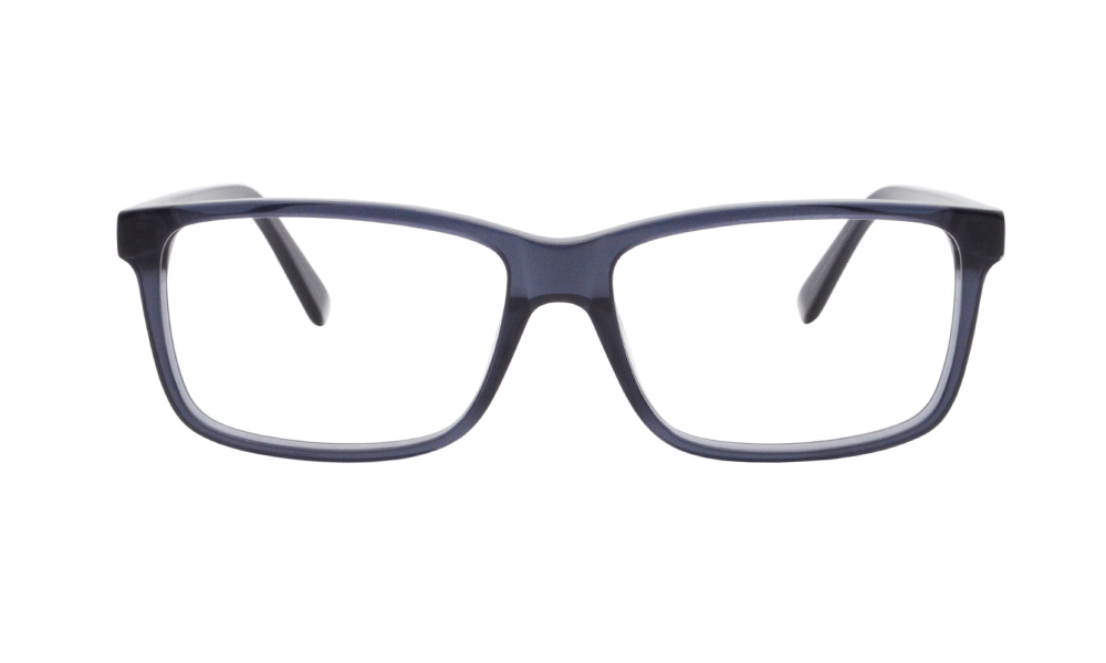 Chrome Rectangle Black Full Rim Eyeglasses