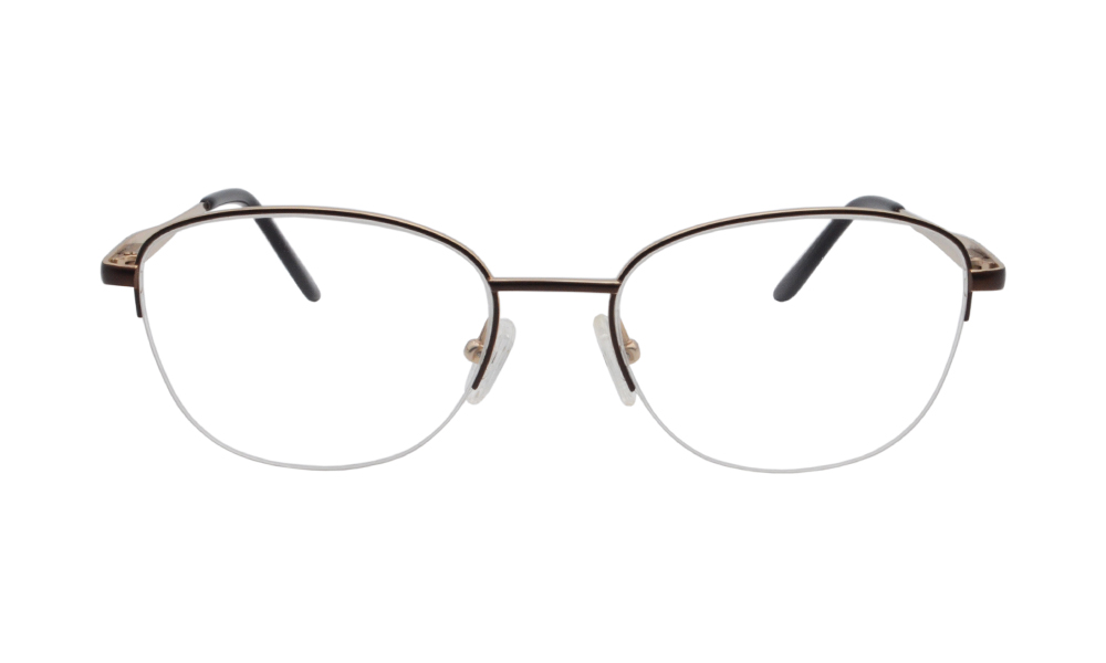 Sydney Oval Brown Semi Rimless Eyeglasses