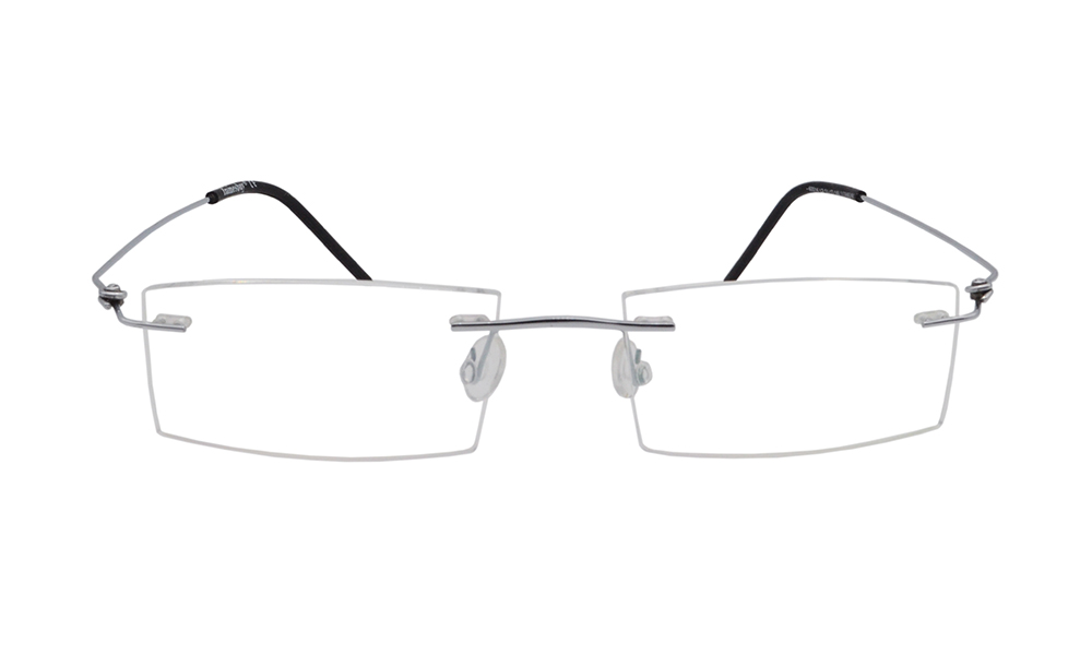 Xenon Rectangle Silver Rimless Eyeglasses