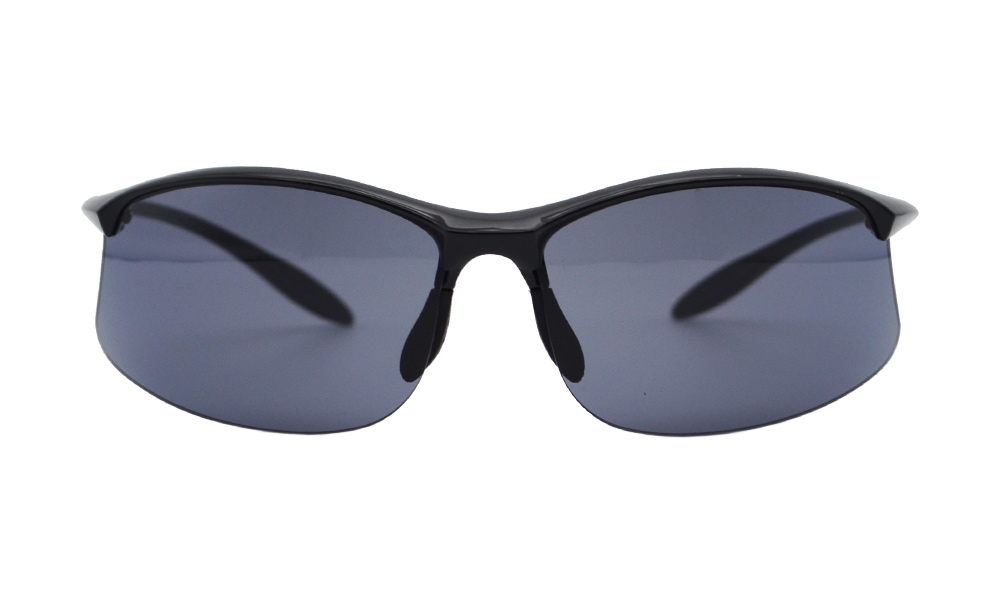 Vega Round Black Semi Rimless Sunglasses