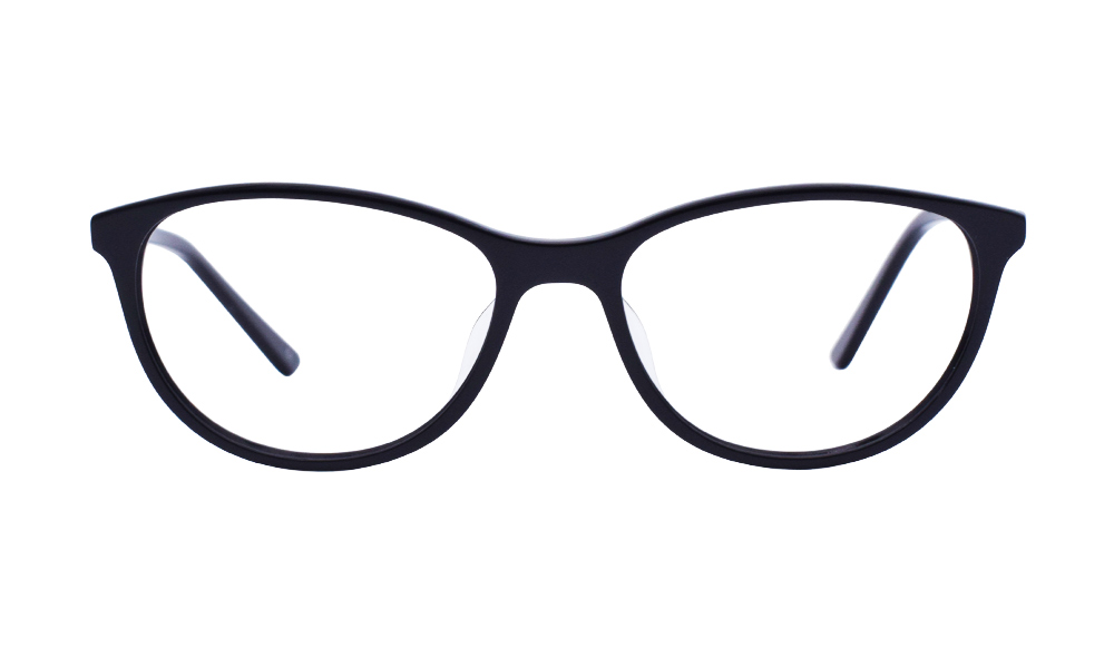 Rotund Oval Black Full Rim Eyeglasses