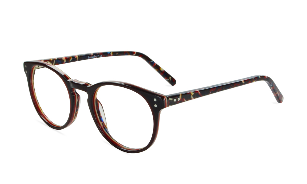 Jola Round Maroon Full Rim Eyeglasses
