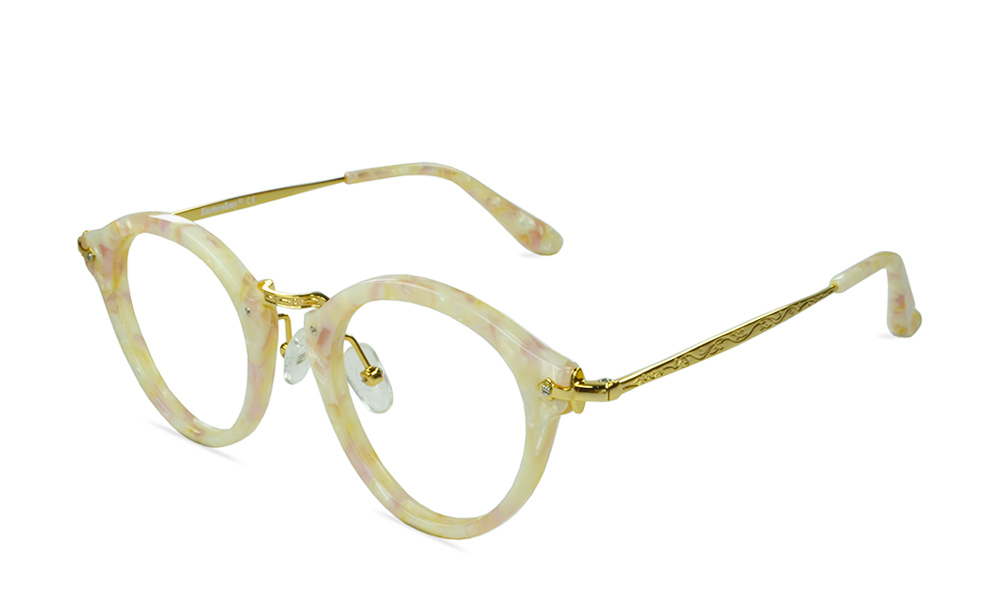 Sunshine Horn Floral Full Rim Eyeglasses