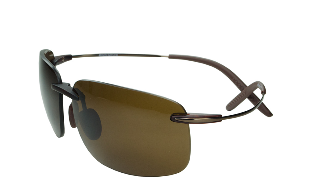 Brightest Star Rectangle Brown Rimless Sunglasses