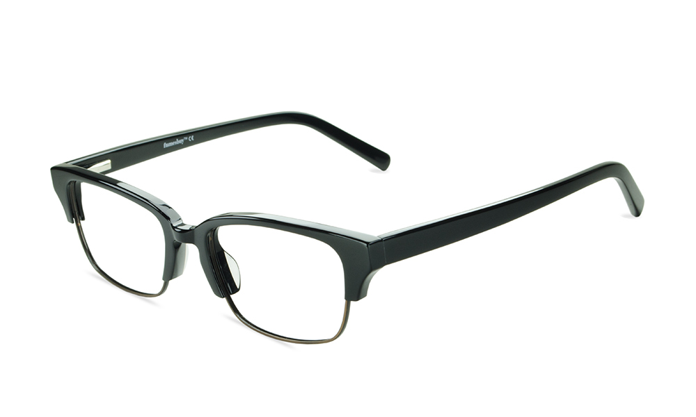 Victorian Rectangle Black Full Rim Eyeglasses