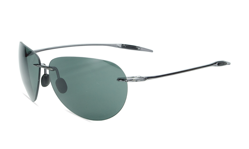 Streak Oval Green Rimless Sunglasses
